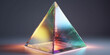 canvas print picture - Transparente Form Dreieck Glas Pyramide Dekoration Hintergrund Motiv, ai generativ