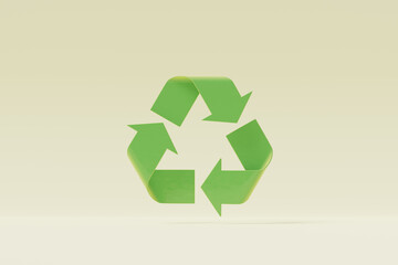 Aufkleber - 3D recycling symbol. Ecology and Environment concept. 3D rendering illustration.