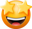 © absent84 - 3D Yellow Excited Starry Eyed Emoticon