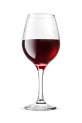 Red wine in a glass isolated. Transparent PNG image.