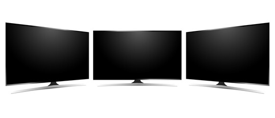 Fototapete - Modern TV set on isolated background. Vector realistic tv template. Modern TV monitor. Vector EPS 10
