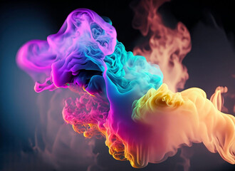 multicolor smoke dark background