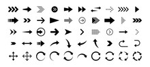 Arrows Set Of 50 Black Icons. Arrow Icon. Arrow Vector Collection. Arrow. Cursor. Modern Simple Arrows. Vector Illustration.