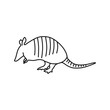 Nine-Banded Armadillo outline icon. North American Animal vector illustration in trendy style. Editable graphic resources for many purposes.