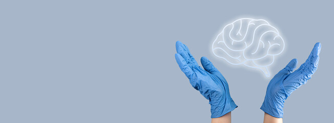 Poster - Brain health. Banner background.
