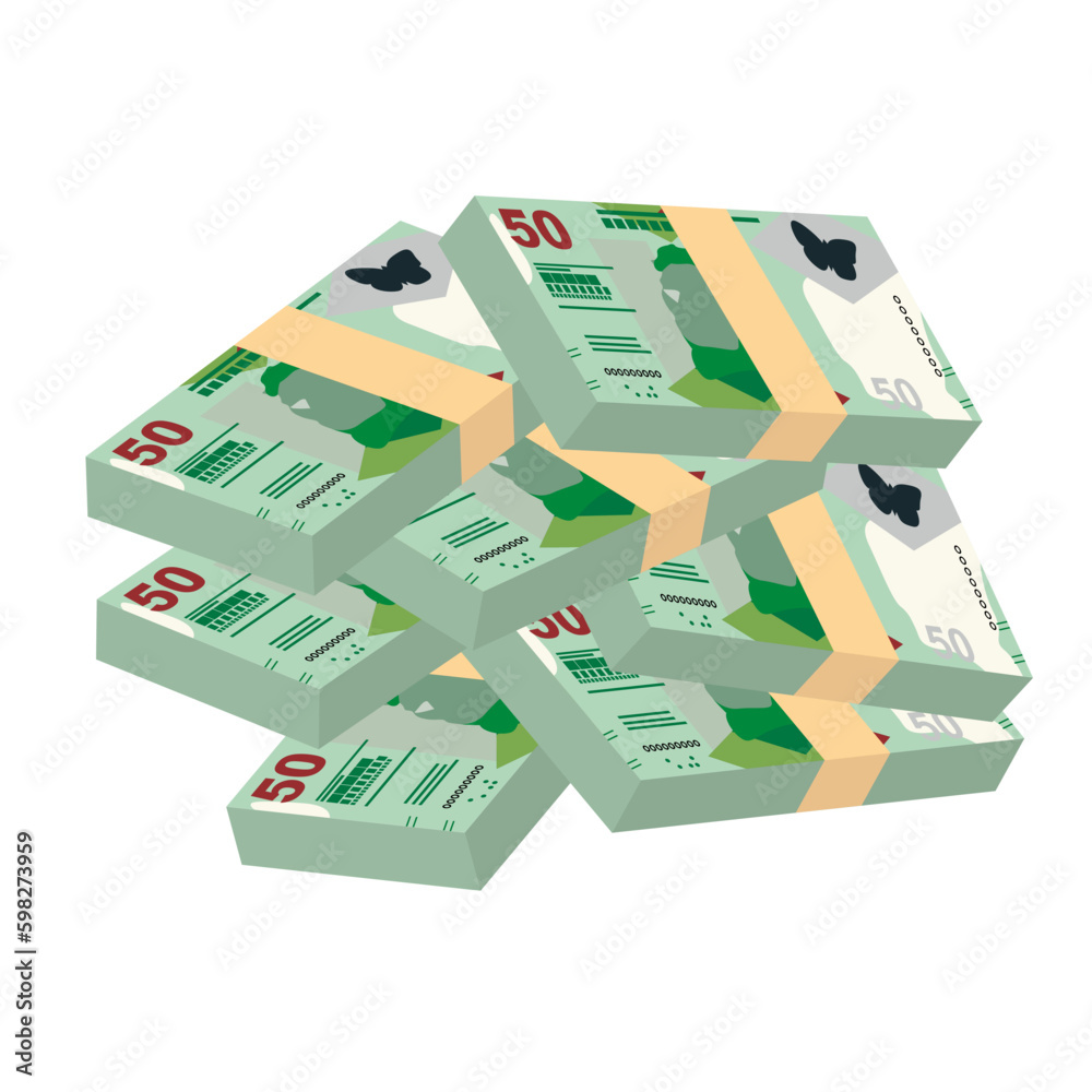 Hong Kong Dollar Vector Illustration. Hong Kong, Macau money set bundle ...