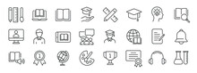 Education Thin Line Icons. Editable Stroke. For Website Marketing Design, Logo, App, Template, Ui, Etc. Vector Illustration.