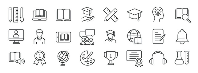 Wall Mural - education thin line icons. editable stroke. for website marketing design, logo, app, template, ui, e
