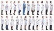 © ASDF - group of doctors in profile isolated on white