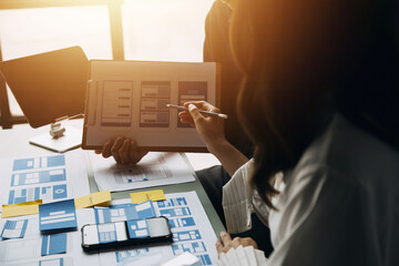 ux graphic designer creative sketch planning application process development prototype wireframe for