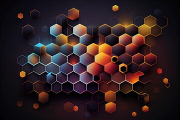 Poster - Abstract background with hexagons. Futuristic technology style