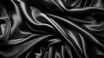 This smooth silk satin drapery design showcases a luxurious and elegant texture, perfect for a sophisticated backdrop in fashion or decor. Soft wavy satiny clothing. Elegant velvet. Generative AI.