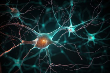 Poster - Neuronal connection. Generate Ai