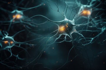 Poster - Neuronal connection brain. Generate Ai
