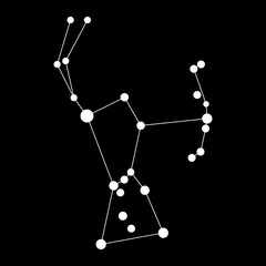orion constellation map. vector illustration.