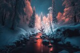 Fototapeta  - Winter landscapes. Mysterious fairy forest. Beautiful winter background. 