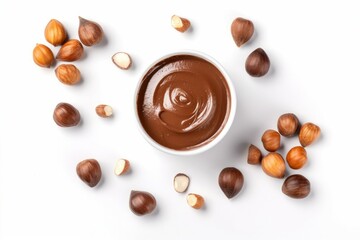 Wall Mural - Tasty chocolate hazelnut. Generate Ai