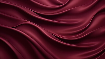 Wall Mural - A sumptuous burgundy silk texture creates an elegant and luxurious background, perfectly suited for fashion, beauty, and romantic design concepts. Luxury love and rich fabric. Generative AI.