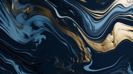Wall Mural - luxury background, captivating blend of gold and deep blue, creating an abstract design. liquid art.