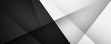 3D Black White Geometric Abstract Background Overlap Layer On Bright Space With Slash Effects Decoration. Graphic Design Element Cutout Style Concept For Banner, Flyer, Card, Or Brochure Cover