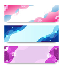 Web banner design abstract liquid. Template cover business set