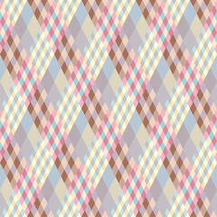 Fototapete - Argyle seamless vector pattern background. Pattern of a rhombuses.