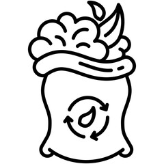 Fototapete - Compost Icon. Bio Degradable Symbol. Line Icon Vector Stock 