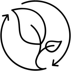 Fototapete - biodegradable icon. bpa free leaves symbol. line icon vector stock