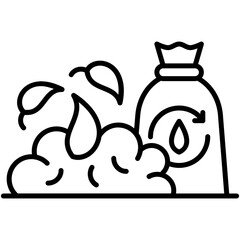 Fototapete - Compost Icon. Bio Degradable Symbol. Line Icon Vector Stock 