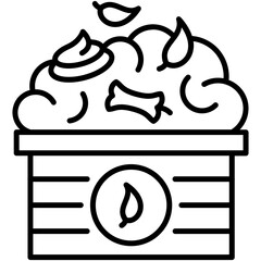 Fototapete - Compost Icon. Bio Degradable Symbol. Line Icon Vector Stock 