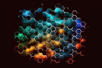 Wall Mural - Colorful abstract background with hexagons