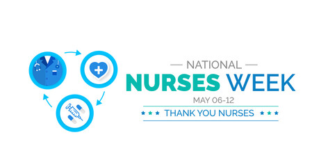 Poster - National Nurses Week background or banner design template celebrated in may