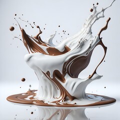 Wall Mural - chocolate splash isolated on white background