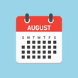 © corben_dallas - Vector template icon page calendar, month August