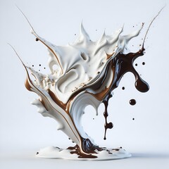 Wall Mural - chocolate splash isolated on white background