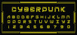 Cyberpunk Font, this alphabet set can be used for a logo in cyberpunk style, as well as for t-shirt prints.