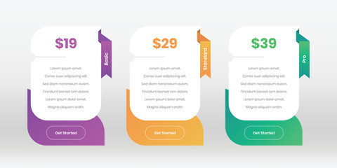 Wall Mural - modern pricing comparison list layout for web interface