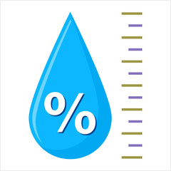 Humidity Icon, Water Vapour Present Concentration In Air, Percentage Of Gaseous State Of Water In Air