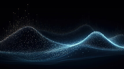 Leinwandbilder - Wave grid abstract graphics,created with Generative AI tecnology.