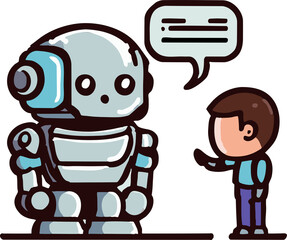 Wall Mural - Talking robot png graphic clipart design