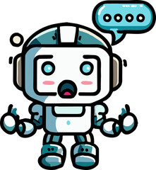 Wall Mural - Talking robot png graphic clipart design