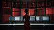 © Ruben - Colored Business Woman Standing in Front of Graphs Showing Financial Downturn