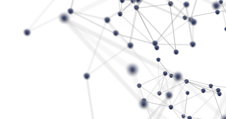 Abstract plexus blue geometry background. Digital technology network connection concept. 3D rendered illustration