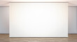 Blank white large gallery wall in studio mockup, front view
