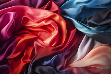 Abstract Colored Fabric Textures for Designers Seeking Vibrancy, ai generated