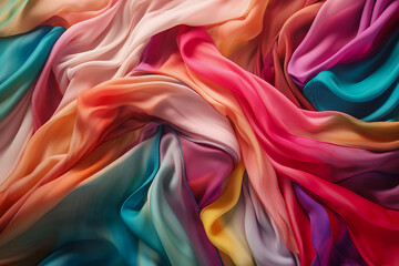 Bold and Beautiful Colored Fabric Textures, ai generated