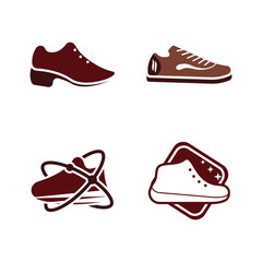 Sticker - Icon shoe logo concept vector sneaker template