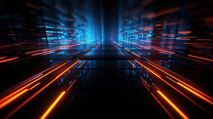 Wall Mural - Background of technology neon light scene,created with Generative AI tecnology.