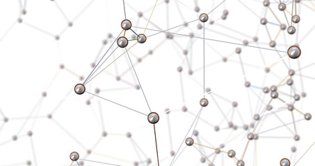 Poster - Motion of digital data flow. Communication and technology network concept with moving lines and dots PNG transparent