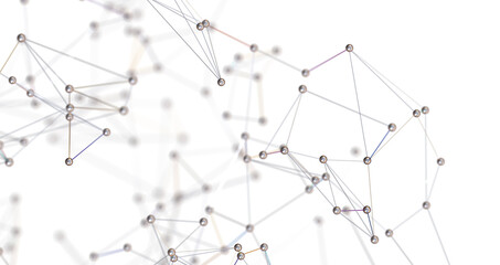 Poster - Abstract connected dots and lines. Concept of AI technology, Motion of digital data flow.  PNG transparent